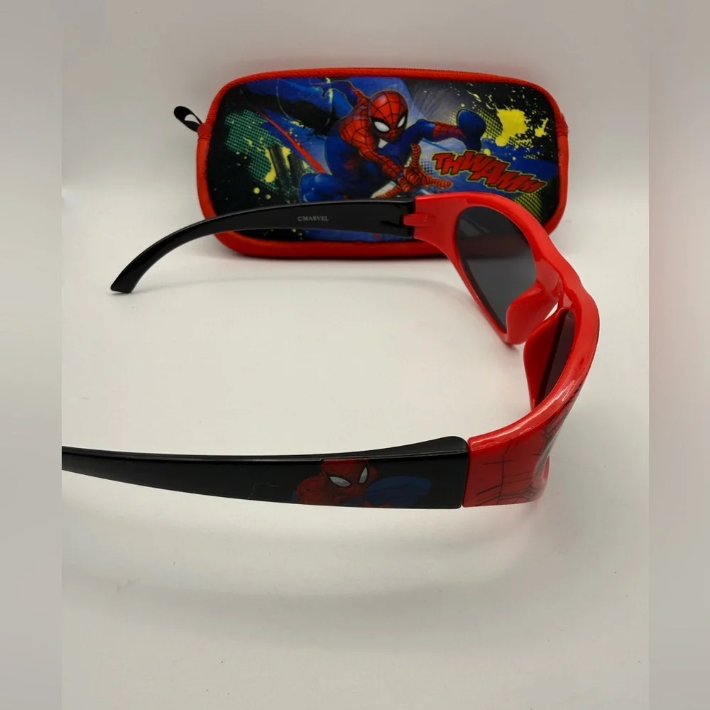 Marvel Red and Black Spider-Man Kids Sunglasses with Graphic Zip Case